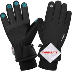 Songwin Waterproof Winter Gloves, 3M Thinsulate Warm Touchscreen Gloves for Men and Women, Cycling Gloves for Riding, Running, Skiing, Hiking, Cycling, m