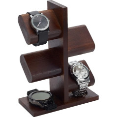 PH PandaHall Watch Holder Stand, Wooden Watch Stand Tower Multiple Watch Organiser Display Racks for Rings, Coins, Bracelets, Necklaces, Great Gift for Men Women, Brown