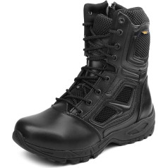 IODSON 8 inch lightweight combat boots, black, combat boots, motorcycle boots, combat boots for men and women with side zips