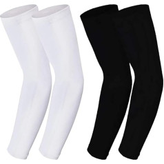 2XK-NOV 2 Pairs Unisize High-Quality Non-Slip Compression Arm Warmers for Men and Women, UPF50+, Gaming Arm Sleeves, Volleyball Arm Protectors