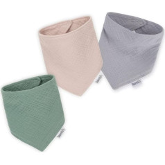 Räuberella 3 Muslin Scarves 100% Cotton Triangular Scarf Burp Cloth Drool Bib Neckerchief 0-18 Months