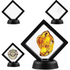 HAOBIN Floating Frame Display Holder Coin Display Box Floating Frame Display Frame Coin Frame Presentation Stand with Base for Display Ring Pendant Bracelet Jewellery (4)