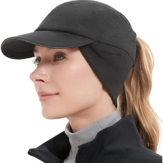 GADIEMKENSD Women's Winter Reflective Fleece Ponytail Hat with Drop Down Ear Warmer for Outdoor Activity Cap