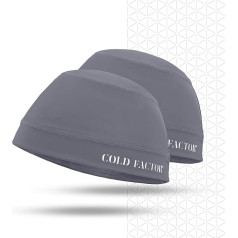 COLD FACTOR Instant Cooling Skull Cap 2 Pack UPF 50+ Chemical Free Evaporative Cooling Lasts 2+ Hours
