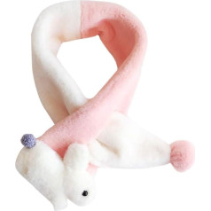 SUCES Winter Scarf Kids Cute Warm Plug Scarf with Rabbit Colour Block Winter Warm Plush Scarf for Outdoor Skiing Hiking Girls Boys Baby Scarf Autumn Winter -