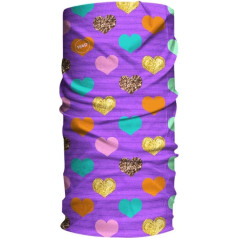HAD Childrens Multi-Functional Scarf Hearts Colourful Polyester Small