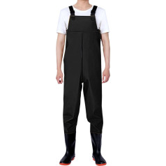 IQYU Fishing Trousers Men's Waterproof with Boots Waders Waterproof Neoprene Rain Trousers Outdoor Rain Bib Trousers Summer Work Dungarees Wading Boots Trousers Rain Dungarees Overtrousers Fishing