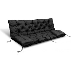 Dārza komplekts 150x60x50 cm + 2 spilveni 42X42 CM melns