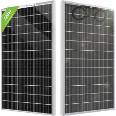 ECO-WORTHY Bifacial Solar Panel 120 W 18 V, Monocrystalline Solar Module for 12 V Batteries, Photovoltaic, Solar Panel 12 V, Ideal for Motorhome, Balcony System, Garden Sheds, Boats
