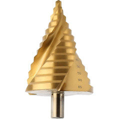 OCGIG 6-65mm Large HSS Spiral Groove Step Drill Titanium Coated Bit Hole Cutter