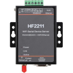 Hf2211 Serial Device Server Rs232 / 485/422 to WiFi Ethernet DTU Short Message Communication Module Support for Serial 5-36VDC Data Communication Devices, Industrial Connector