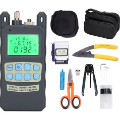 FTTH Fiber Optic Tool Kit Fiber Optic Termination Tools Kit with Optical Power Meter Cleaver Stripper Miller Clamp Industrial Supplies