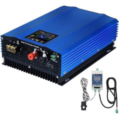 PMSUN 1000W Mains Coupled Power Inverter Power Limiter LCD Display DC26-45V Solar Input AC230V Pure Sine Wave Output for 24V 36V Solar Panel/24V Battery