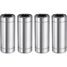 QUARKZMAN Pack of 4 LM16LUU Linear Bearings 16 mm Bore 28 mm OD 70 mm Length Linear Ball Bearings Double-Sided Rubber Sealed Bearing Steel for CNC Machine 3D Printer Food Packaging Machine