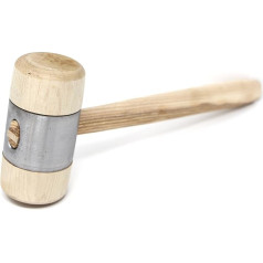 Stubai 278515 Wooden Hammer with Metal Ring Jacket, Silver/Beige, 50 mm