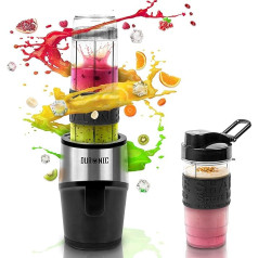 Duronic BL520 Blender, Mixer and Smoothie Maker, Stand Mixer for Best Recipes, Small High Performance Mixer with 23000 rpm and 500 Watt, Kitchen Mixer with 2 Drinking Bottles, BPA-Free, Blender for