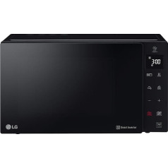 LG MH6535GIS Microwave with Smart Inverter Technology and Quartz Grill, 25 Litre Capacity, 1000 W, Automatic Programmes, Adjustable Power Levels for Optimal Cooking and EasyClean Function, Black