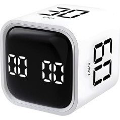 Milgeo Gravity Timer, Pomodoro Timer, Time Management Tool, Time Cube for ADHD, Work, Office, Study, Tasks, Kids, Cooking, Sports (White)