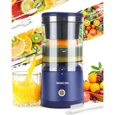 Citrus Juicer Electric Orange Squeezer - Rechargeable with USB and Portable Juicer, Anti-Drip Function for Oranges, Grapefruits, Lemons, Includes Cleaning Brush (Dark Blue)