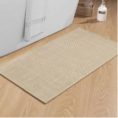 chakme Bathroom Rug 43 x 81 cm Non-Slip Bath Mat with Rubber Backing Bath Mat Non-Slip Washable Bath Mat Bathroom Shower Mat Beige