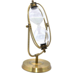 Sand Clock Sand Glass Hourglass for Decoration Kitchen Cooking or Teaching Timer Metal Bronze 60MIN IN WHITE