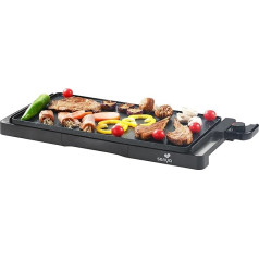 SENYA XL Electric Stone Grill Plate, 2000 W, Large Grill Surface 51 x 25 cm, Non-Stick Coating, Plancha Grill Thermostat Adjustable, Cleaning Dishwasher Safe