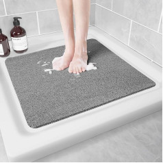 Non-Slip Shower Mat, Soft and Comfortable Bathtub Mat with Waste 60 x 60 cm, PVC Massage Mat, Loofah for Wet Areas, Textured Bathtub, Quick Drying
