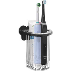 Linkidea Self Adhesive Electric Toothbrush Holder for Shower Toothbrush Organizer Wall Mounted Compatible with Oral-B IO Series, Philip Sonicare ProtectiveClean (Black)