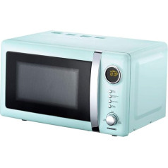 Melissa 16330110 Classico microwave microwave oven retro-design metal casing, 20 litre capacity, 700 Watt microwave power, timer, 5 power levels, peppermint