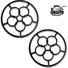 2 Pack Gas Stove Work Ring, Cast Iron Gas Burner Reducing Ring for Coffee Pot, Work Ring Stand for Gas Stove, Non-Slip Trivet for Kitchen Countertops, Hot Pots, 7.2 Inch