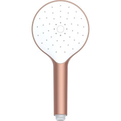 WENKO Automatic Cleaning Shower Head, Anti-limescale Round Universal Hand Shower with Automatic Cleaning System, Invigorating Rainwater Shower, Handy Shower Head Diameter 12 cm in Metallic Look, ABS