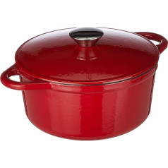 IBILI Round Casserole, Enamelled cast Iron, Red, 21 x 10 cm