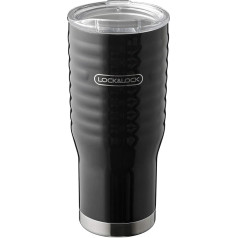 Lock & Lock Thermal Mug – Wave Tumbler – Vacuum Flask Insulated Stainless Steel Leak Proof – Insulated Coffee, Tea and Cold, 500ml, Black