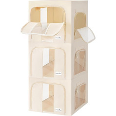 Prestigénie 3 x 66L Fabric Clothes Wardrobe Storage Bag