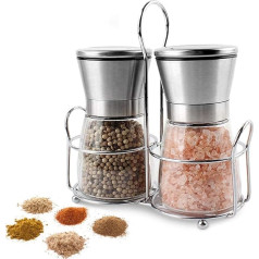 Salt and Pepper Mill - Premium Stainless Steel Salt and Pepper Mill with Adjustable Coarseness - Salt Mill and Pepper Shaker (S2)
