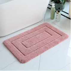 Bathroom Rug, Water-Absorbent Bath Mat, Bathroom Rug, Non-Slip, Soft, Machine Washable, Bath Mat for Shower, Bathtub and Toilet, Grey, 40 x 60 cm (Rubber Pink, 50 x 80 cm)