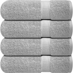 Infinitee Xclusives 100% Ring Spun Cotton Bath Towels 600gsm 69x137cm Fluffy Quick Dry Luxury Towels Perfect for Everyday Use (Charming Grey)
