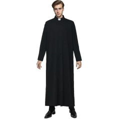 BPURB Priest Soutane Toga with Tab Collar for Men Clergy Pulpit Vestment Pastor Preacher Church Robe