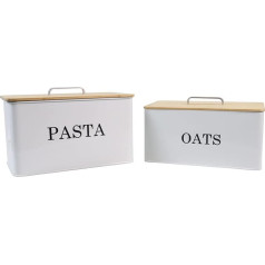 Storage Jars Set for Pasta and Oats, Airtight Food Container Set, Metal Storage Box with Sealed Lid, Kitchen Tins for Flour & Coffee (Cream White)