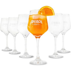 Maxito Aperol Spritz Glasses, Set of 6, Modern Design for Cocktail Glasses, Ideal as an Aperol Spray Gift Set, Aperol Gift, Drinking Glasses Set