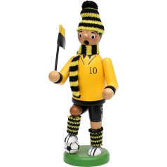 Dekohelden24 520360 Smoker with Black/Yellow Outfit, 20 cm, Black/Yellow, 24 cm
