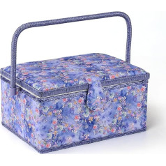 NOTIONSLAND Sewing Baskets for Home, Large Sewing Box for Storage and Organisation, Sewing Basket with Accessories, Gift for Christmas, Thanksgiving, Mother's Day (Purple/Blue)