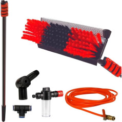 Telescopic Broom for Cleaning STARLYF Telescopic Hydrocleaner, Telescopic Rod up to 7 MTS, Window Cleaner, Water Powered, Soap Dispenser, for Solar Panels, Trucks, Bus, Cars (7 m)
