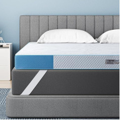 BedStory Gel Topper 140 x 200 cm, 10 cm Height Gel Foam Mattress Topper, H3 & H4 Mattress Topper Made of Cold Foam Core, Mattress Topper for Bed, Box Spring Bed, Sofa Bed, Caravan, Oeko-Tex® Certified