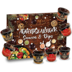 Sauces & Dips Advent Calendar 2024, 24 Different Spicy to Hot Dips & Sauces in Christmas Calendar