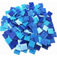 Quartz Mosaic Tiles 500g 2cm Multicolor Mosaic Stones for DIY Mosaic Making Craft Hobby Art Home Decoration (Mixed Blue)