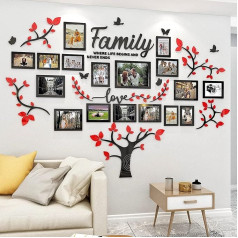 Wall Tattoo Tree Family Tree Wall Sticker Living Room - 3D DIY Wall Stickers Wall Decoration Wall Sticker Tree for Living Room Bedroom Picture Frame 15 x 20 10 x 15 Photo Wall (Red 146 x 207 cm)