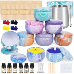 Candle Making Set, 234 Pieces DIY Candle Making Kit, Scented Candle Gift Set with 9 Cans, 500 g Soy Wax, 1 Heat-resistant Container, 6 Fragrance Oils, 8 Colour Blocks, 1 Mixing Spoon, Wick Holder