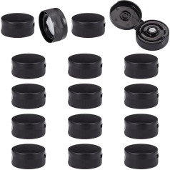 OLYCRAFT 16 Pieces 35mm Black Flip Top Caps with 0.43