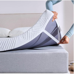 Memory Foam Mattress Topper Gel Mattress Topper Breathable Removable Fabric Cover White